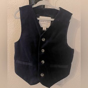 Janie and Jack Toddler boy navy blue velvet vest